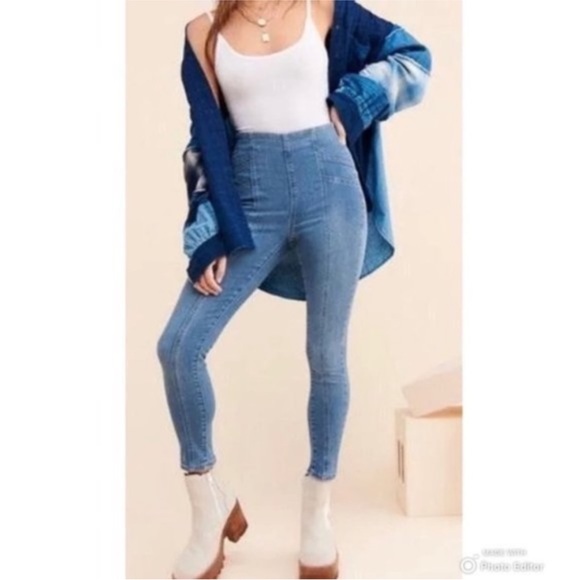 NWT FREE PEOPLE FEEL ALRIGHT SKINNY JEANS SIZE 24 - Picture 2 of 5